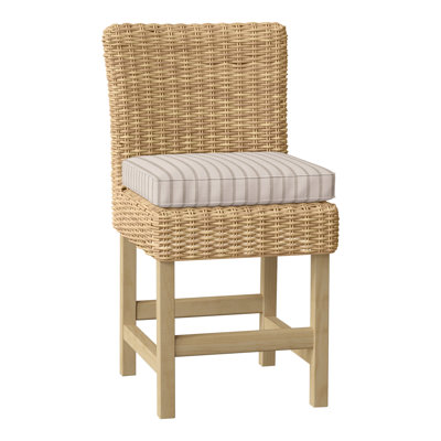Sag Harbor 24" Patio Counter Stool with Cushion (Set of 2)