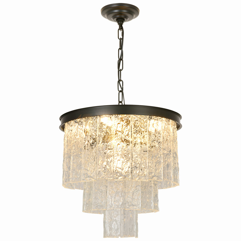 Lustre unique à couches multiples, 5 lumières, 3 Tiers, H 14,9 po x l 15,7 po x P 14,9 po