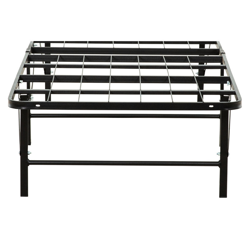 Lit simple en métal de la chambre à coucher - construction, base de taille rapide à assembler, excellent support de matelas, efficacité de rangement