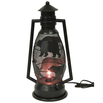 Bailey Woodland Metal Bear Mesh Plug-in Indoor Lantern Light