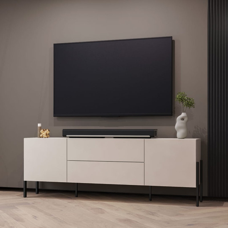 Bawan Unfinished TV Stand for TVs up to 70", Cashmere