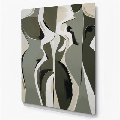 Abstrait figuratif 91, art mural en métal brun