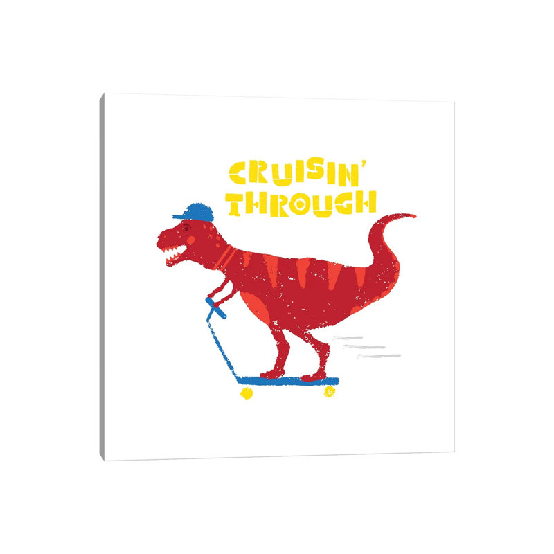 Dinos On The Move IV by Noonday Design - Wrapped Canvas Gallery-Wrapped Canvas Giclée, 66.04 cm H x 66.04 cm W x 1.91 cm D