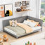 Lit de jour gris / en bois pleine grandeur - Conception élégante de style Mid-Century avec accoudoirs stables et construction de style classique-130753973