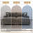 4 - Piece Upholstered Light Gray Faux Rabbit Fur Flannel Reversible Modular Sofa Living Room Sectional Couch with Ottoman-1639135933