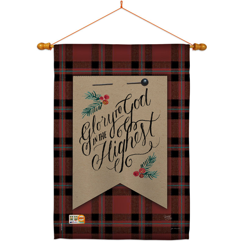 Polyester à 2 faces 40 x 28 po Glory to God Ensemble de drapeaux