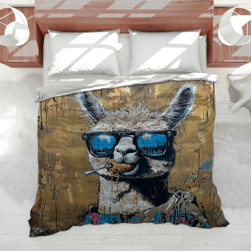 Édredon humoristique de style lama, Édredon simple