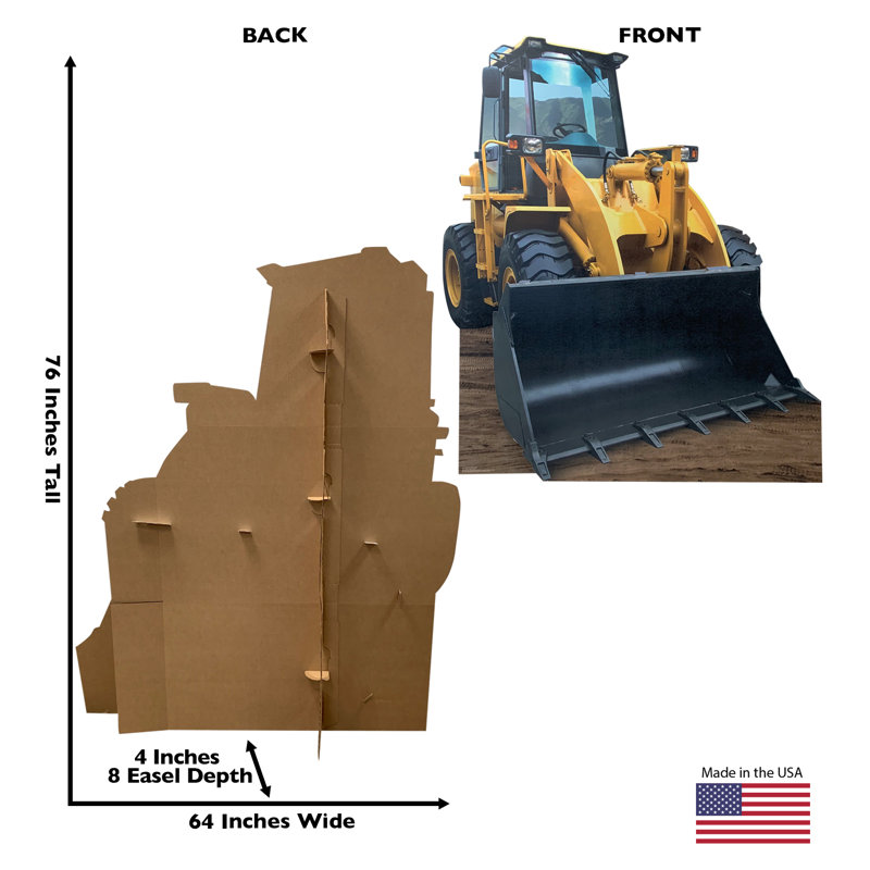 Life-Size Yellow Construction Loader Cardboard Stand-Up