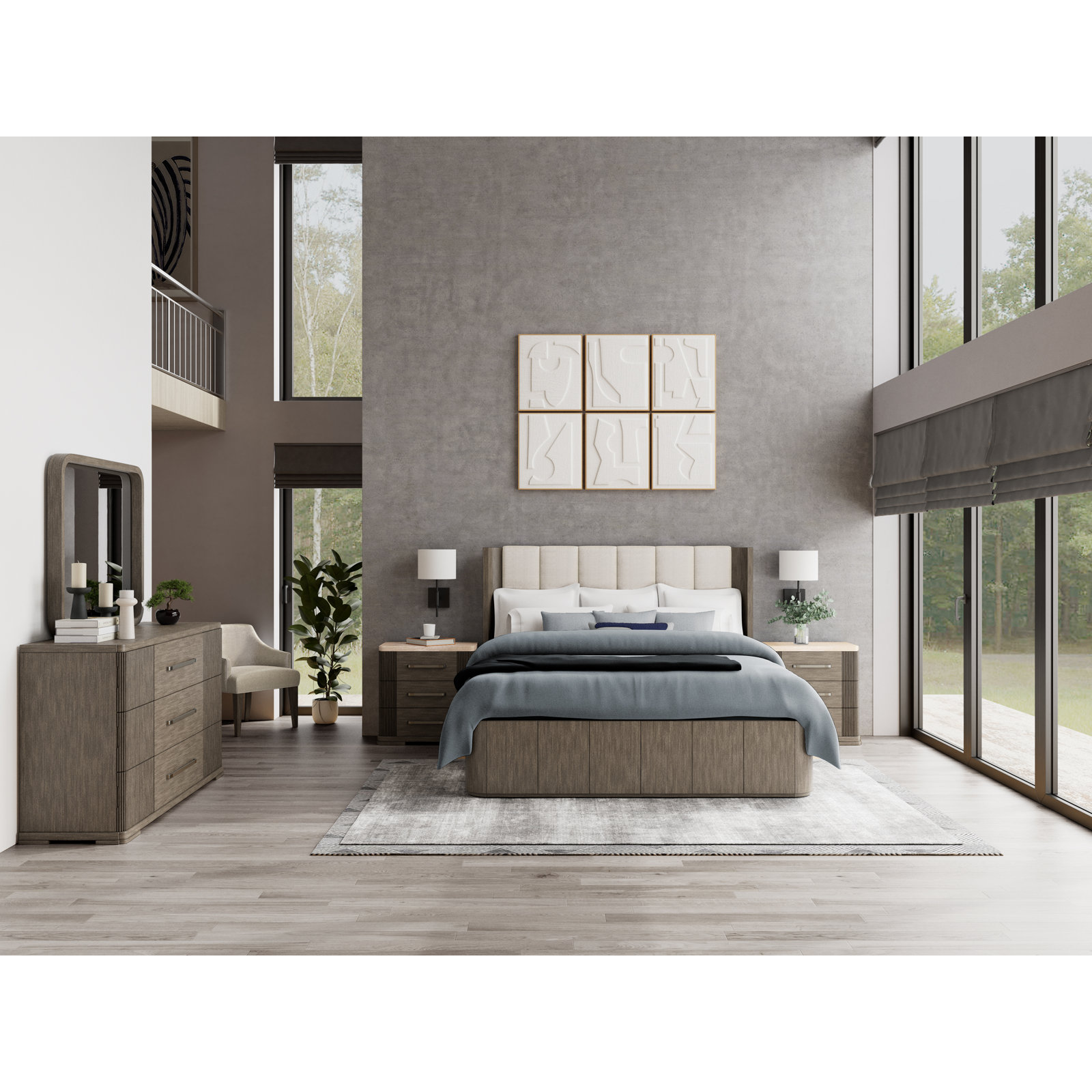 Maxfield Wingback Bed, King