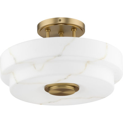 Plafonnier semi-encastré trois lumières de luxe moderne