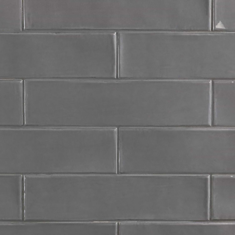 Manchester 3x12 Glossy Ceramic Subway Tile, Charcoal Gray