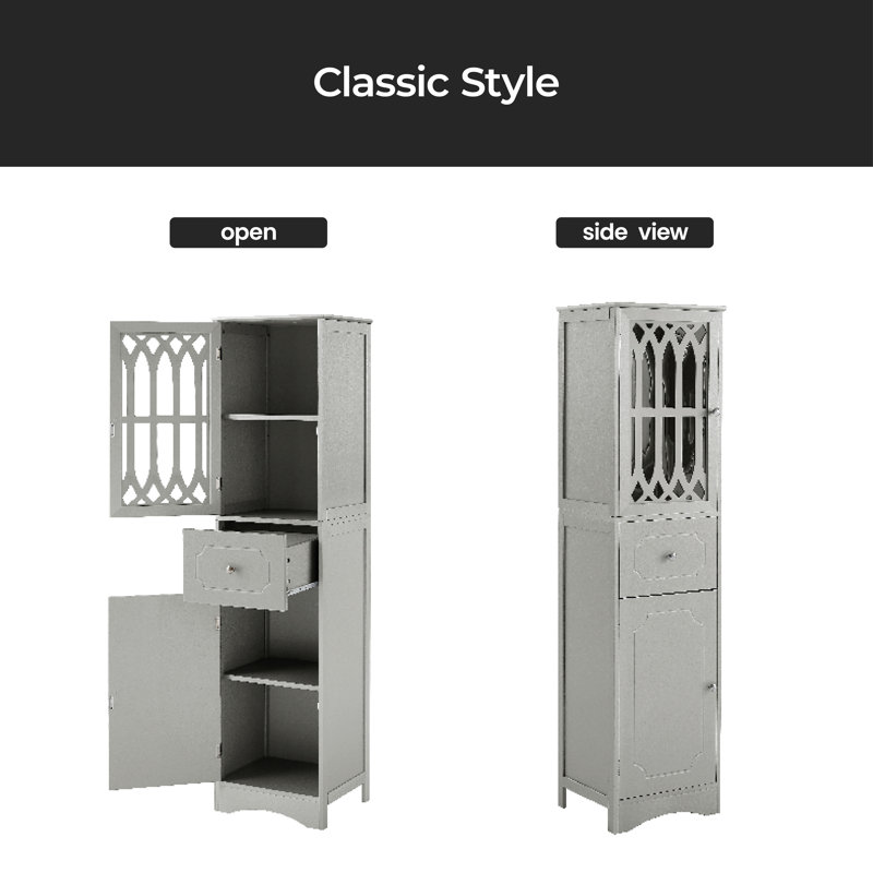 Freestanding Bathroom Cabinet, Gray