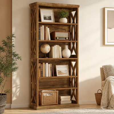 Classic Wooden Bookshelf,Elegant Display Shelves,Sturdy Freestanding Bookcase