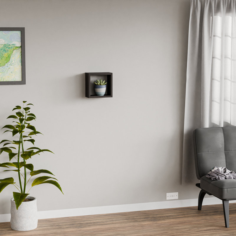 Tablette de rangement décorative en bois massif Kubby 1,1, Brun