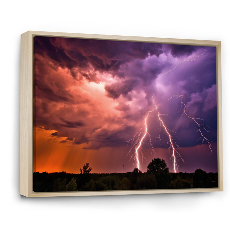 " Dramatic Thunderstorms II ", Natural Floater Framed, 12" H x 20" W x 1" D