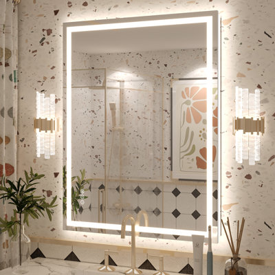 Molly Framelss or Framed LED Anti-Fog Tempered Glass Wall Bathroom Vanity Mirror - UL Certified