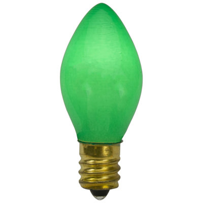 Pack Of 4 Green Opaque C7 Christmas Replacement Bulbs