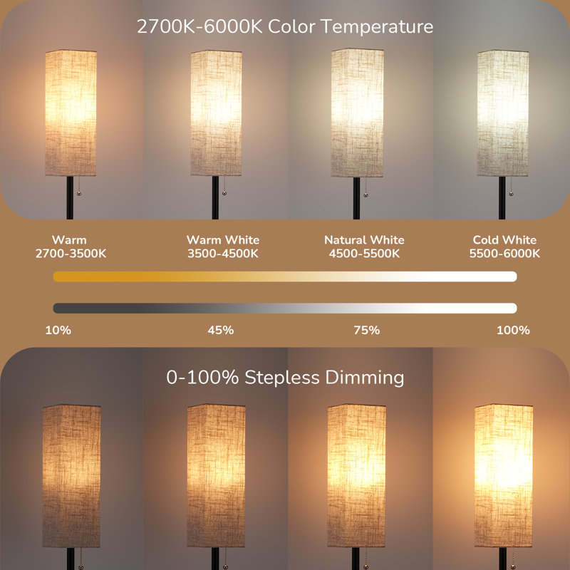 165cm Polished LED Traditional Floor Lamp