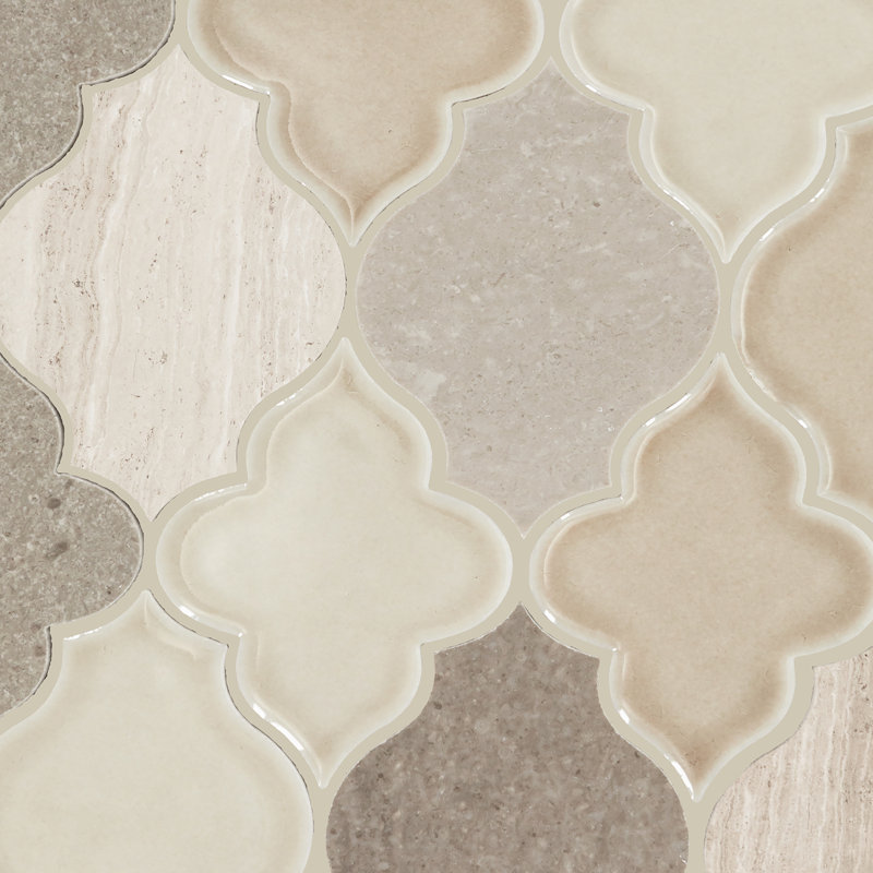 Daltile Raine Natural Stone Arabesque Blend Mosaic Wall Tile (10 PC Per Carton) (7.38 SQFT Per Carton)