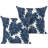 Outdoor Patio Throw Pillows 17.3’’ X 17.3’’ X 6.5’’ Set Of 2 Throw Pillows With Inners Outside Bench Chair Decorative Cushions For Swing Deep Seat Bed Couch Sofa Indoor Outdoor Pillows, Palm Leaf Pattern-1367176708