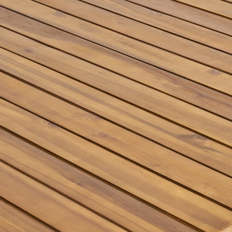 Table de salle à manger d'extérieur en bois massif de 69 po