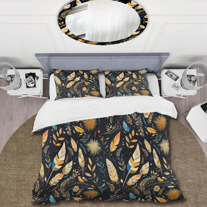Bohemian Rhapsody Boho Pattern Duvet Cover, Queen Duvet Cover + 2 Standard Shams