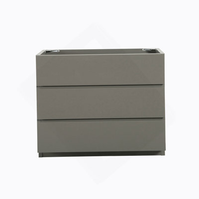 Armoire de plancher SANS lavabo, couleur grise, avec trois tiroirs