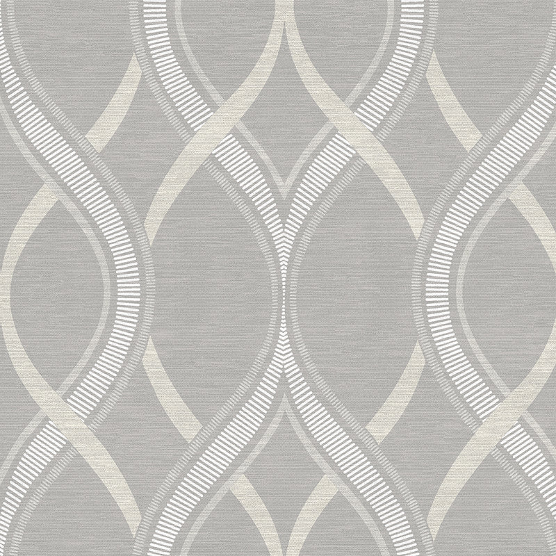 Rouleau de papier peint lisse L 33 pi x l 20,5 po Leatherwood, gris clair