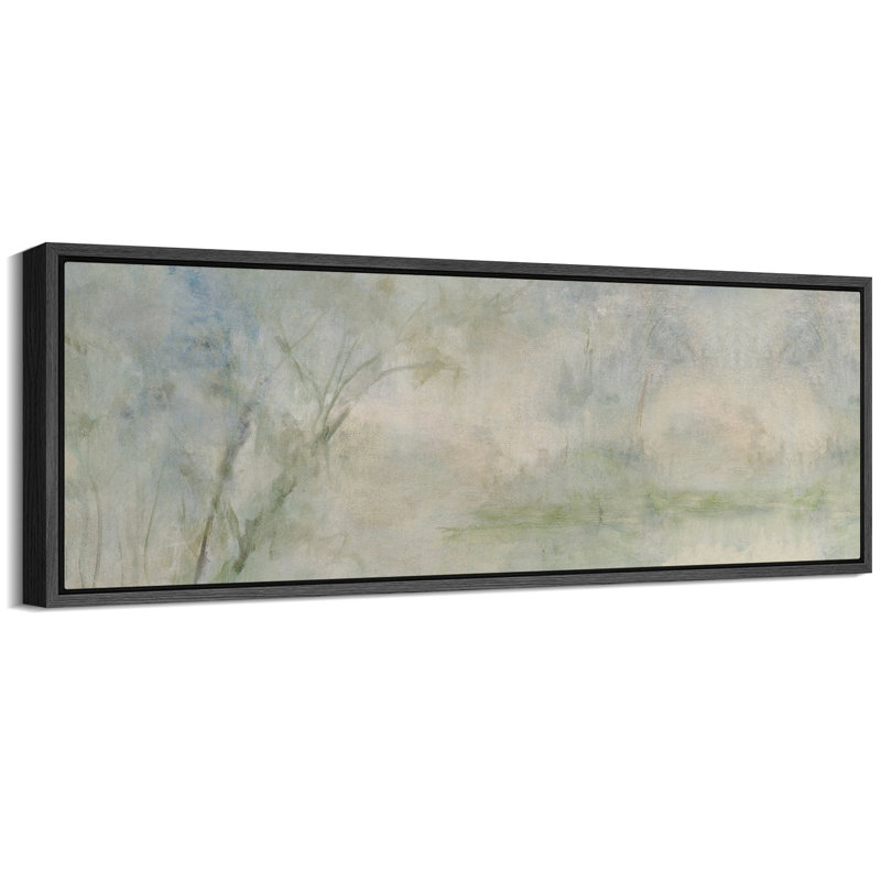 Murmure de roseaux abstraits pastel, H 20 po x l 60 po, Noir, noir, noir, noir