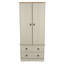 Corona Wardrobe, 2 Door & 2 Drawer, Waxed Pine