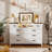 Commode 8 tiroirs avec miroir, coiffeuse de maquillage Cale