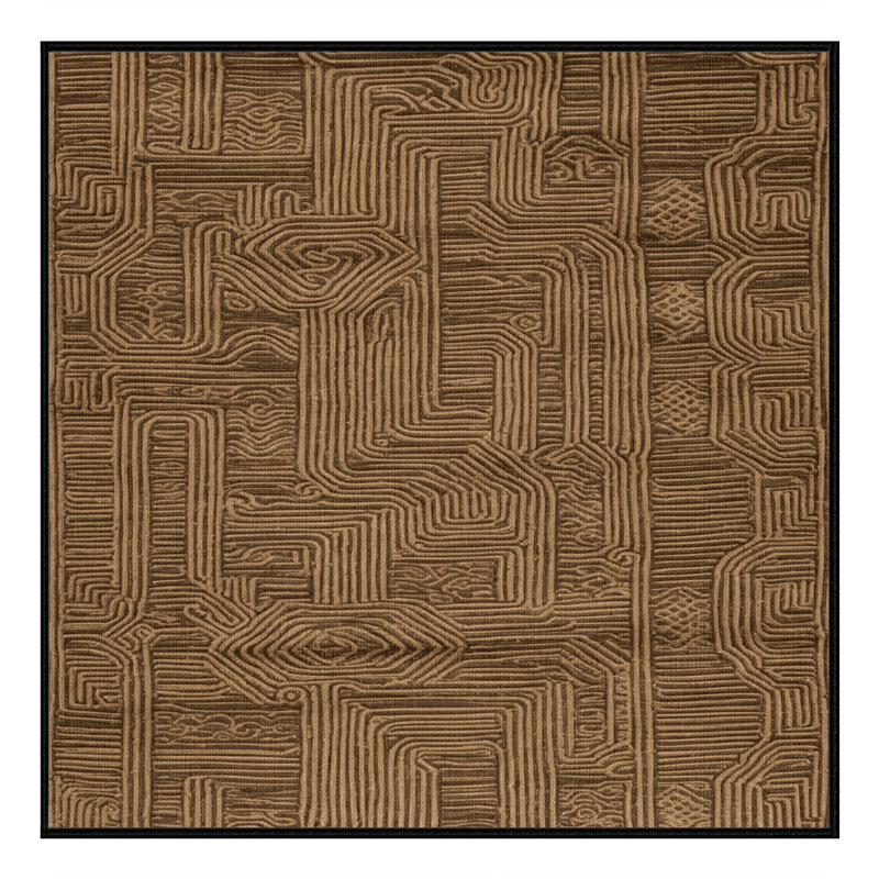 Tapis brun turc lavable à la machine, Carré 3 pi