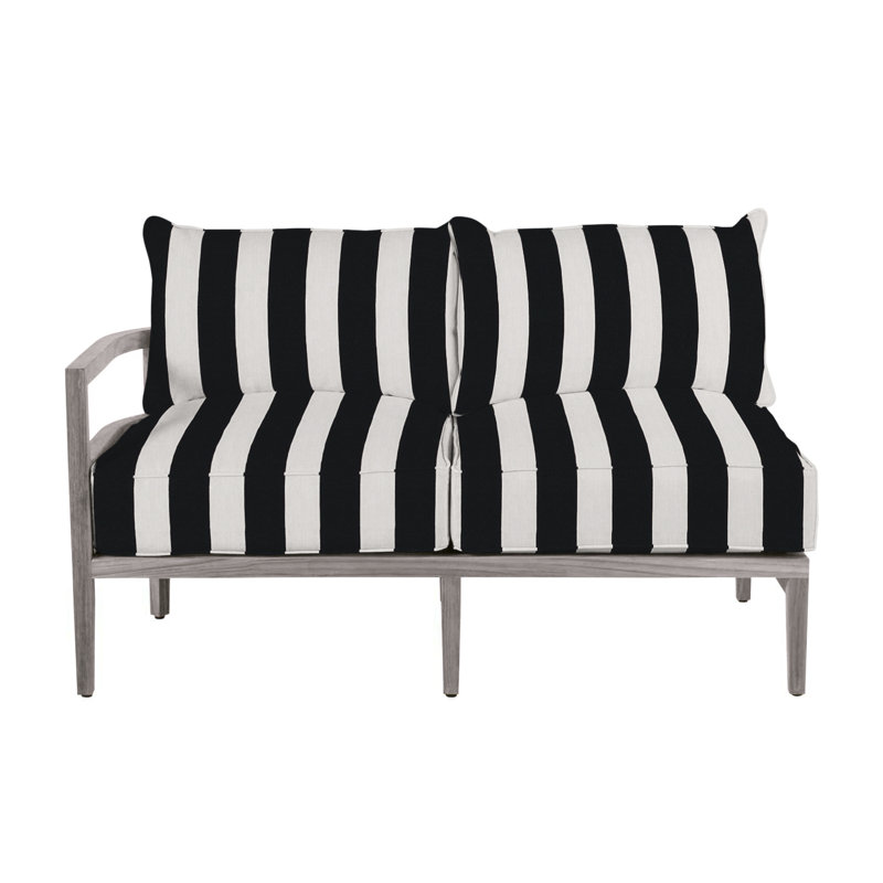 Teck de Santa Barbara faisant face au bras gauche - Huître, Welt + bourre standard, Sunbrella® ‑ Cabana à rayures minuit