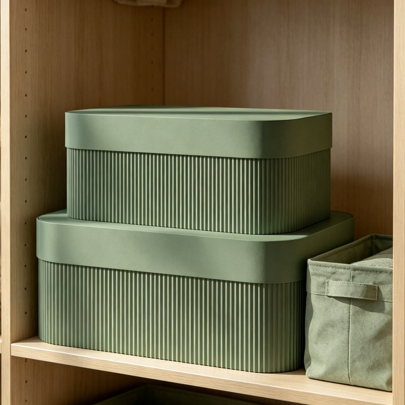 Ensemble de 2 boîtes de rangement décoratives avec couvercles