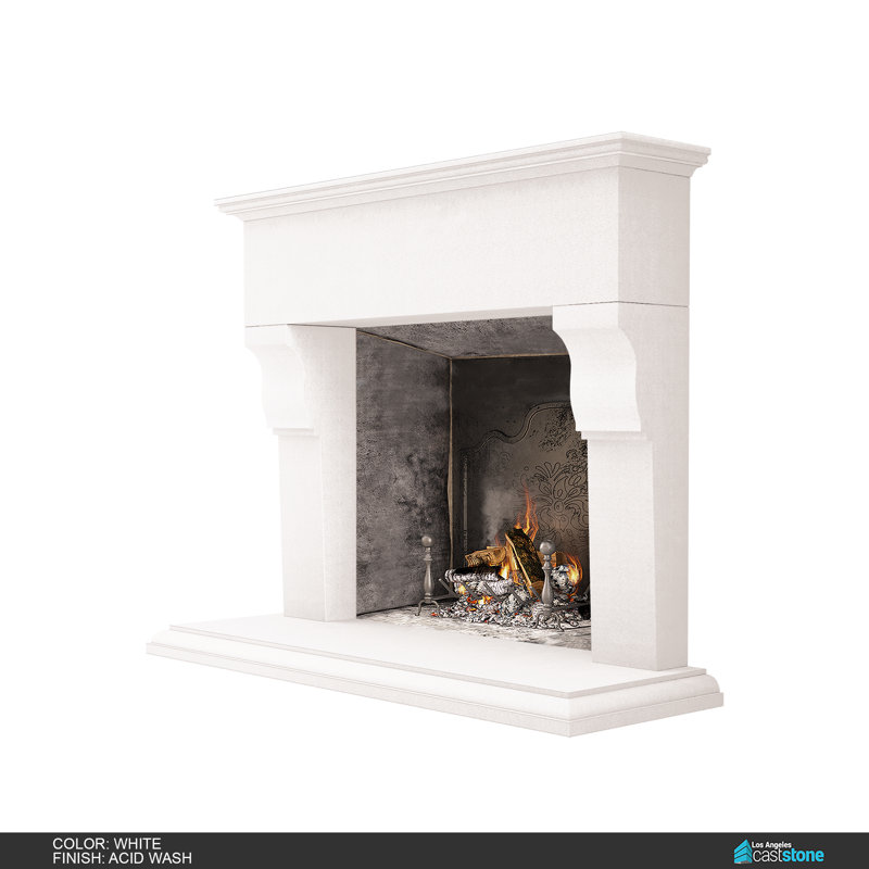 Martel Fireplace Surround, White Acid Wash