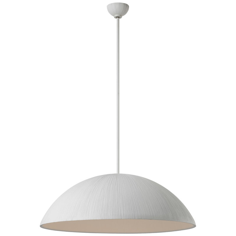 Kelly Wearstler Utopia Sculpted Pendant with White Glass, Plaster White, 53.25" H x 30" W x 30" D