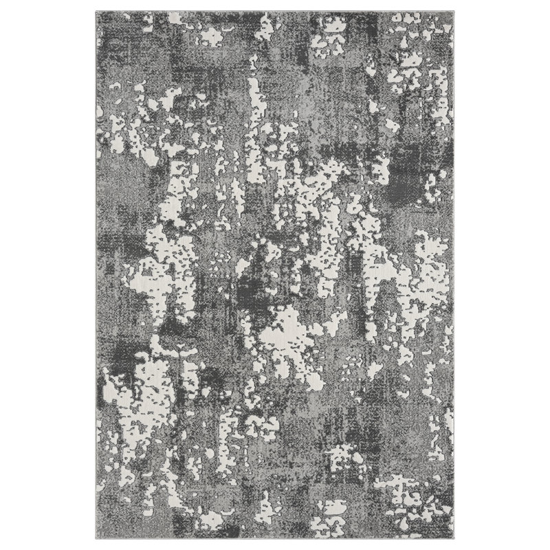 Modern Abstract 5X7 Area Rug Transitional Carpet Shiny Vibrant High Low Pile Rug For Living Room, Rectangle 5'3" x 7'7"