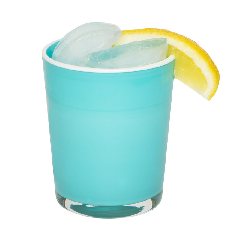 Summer Glass Drinking Glass, 15 oz., Blue/White