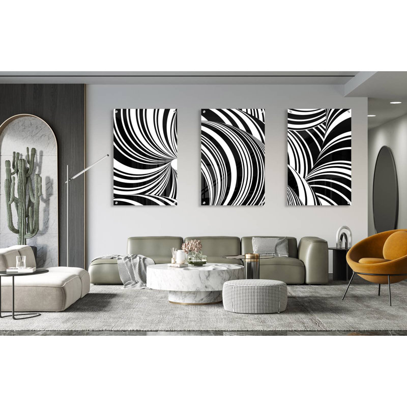 Noir et blanc - ensemble de 3 reproductions sans cadre