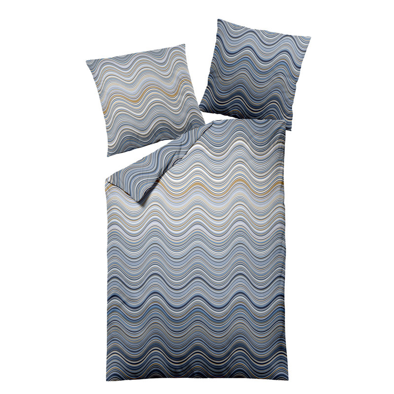 No Pattern Duvet Cover Set with Pillowcases, 155 x 220cm, Blue 