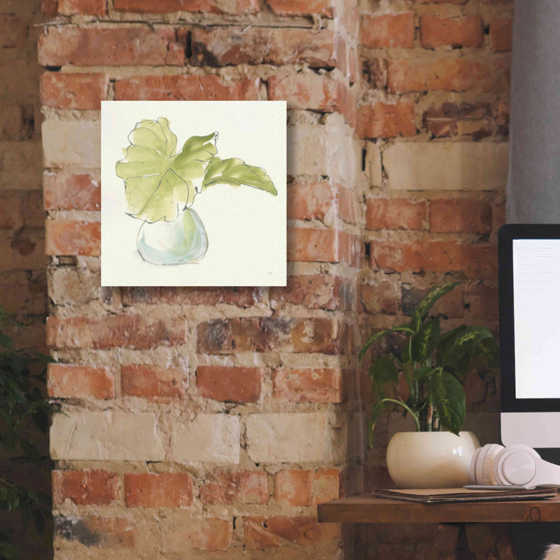 Epic Graffiti «Plant Big Leaf I» par Chris Paschke, impression sur toile, 12 po x 12 po