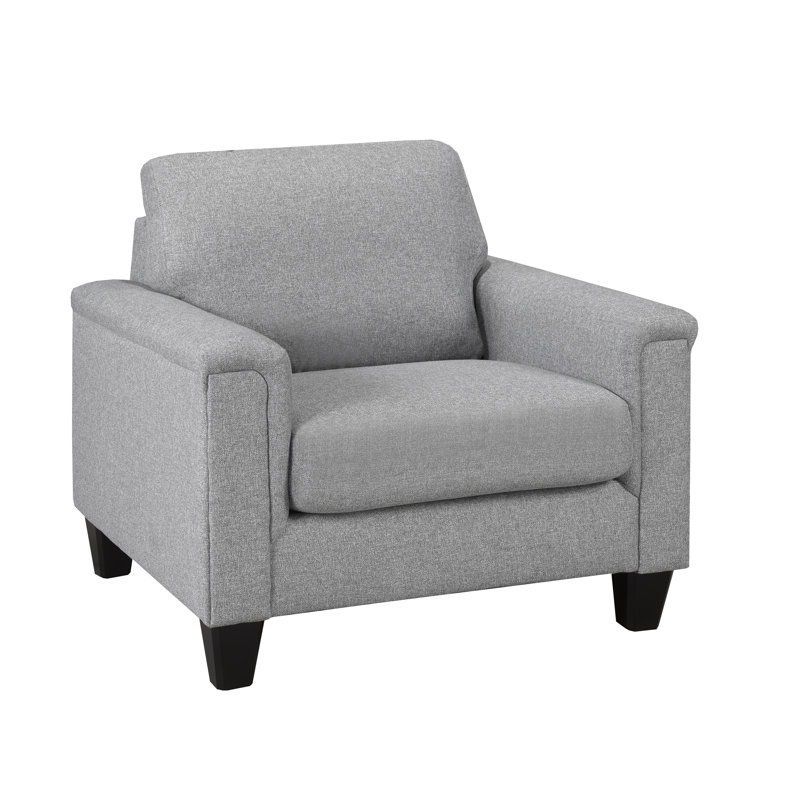 Upholstered Armchair, Gray Polyester