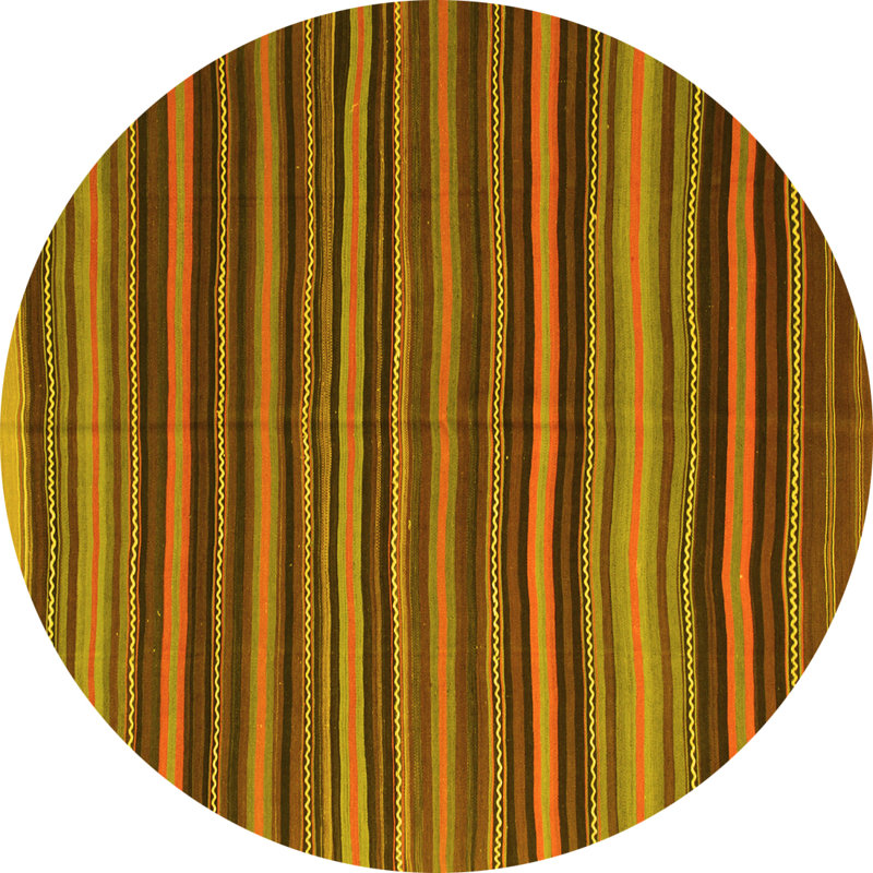 Langelihle Washable Southwestern Indoor Rug, Round 5'