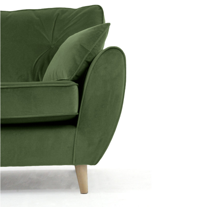 Rafe 4 Seater Velvet Sofa, Grass Green Velvet
