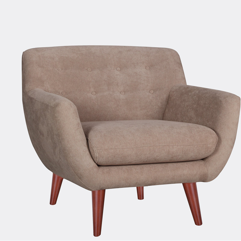 Fauteuil capitonné large 35,00 po Mayble, Mélange de polyester brun clair