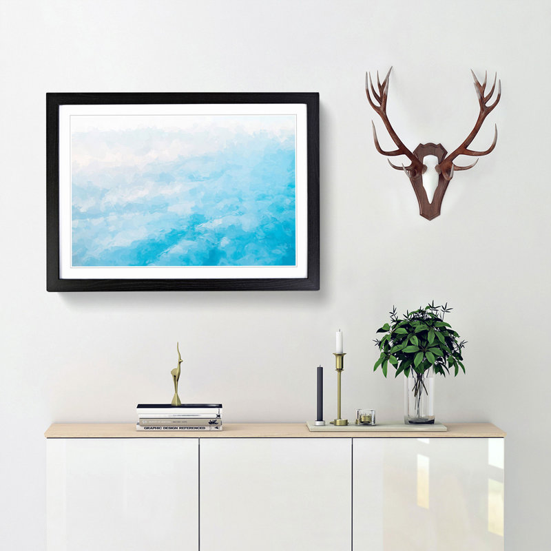Over the Clouds in Abstract - Picture Frame Graphic Art Print, 48cm H x 65cm W x 2cm D, Black Framed