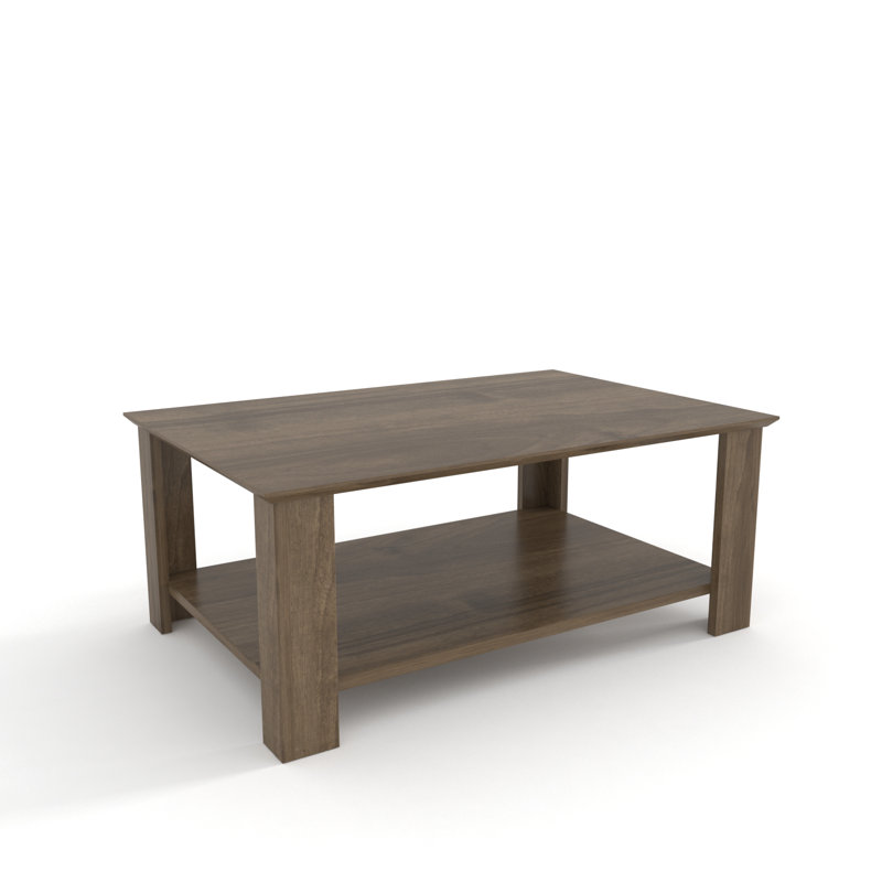 Leroy 90 cm Rectangular Coffee Table, Dark Brown Wood
