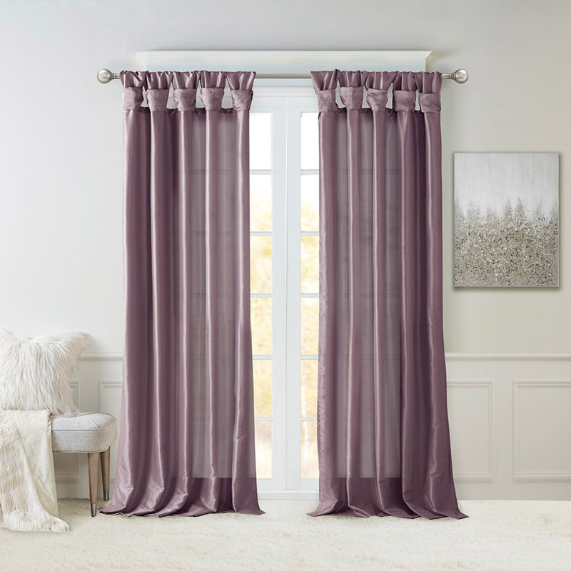Panneau de rideau de fenêtre Twist Tab, L 50,13 po x L 120,16 po, Purple