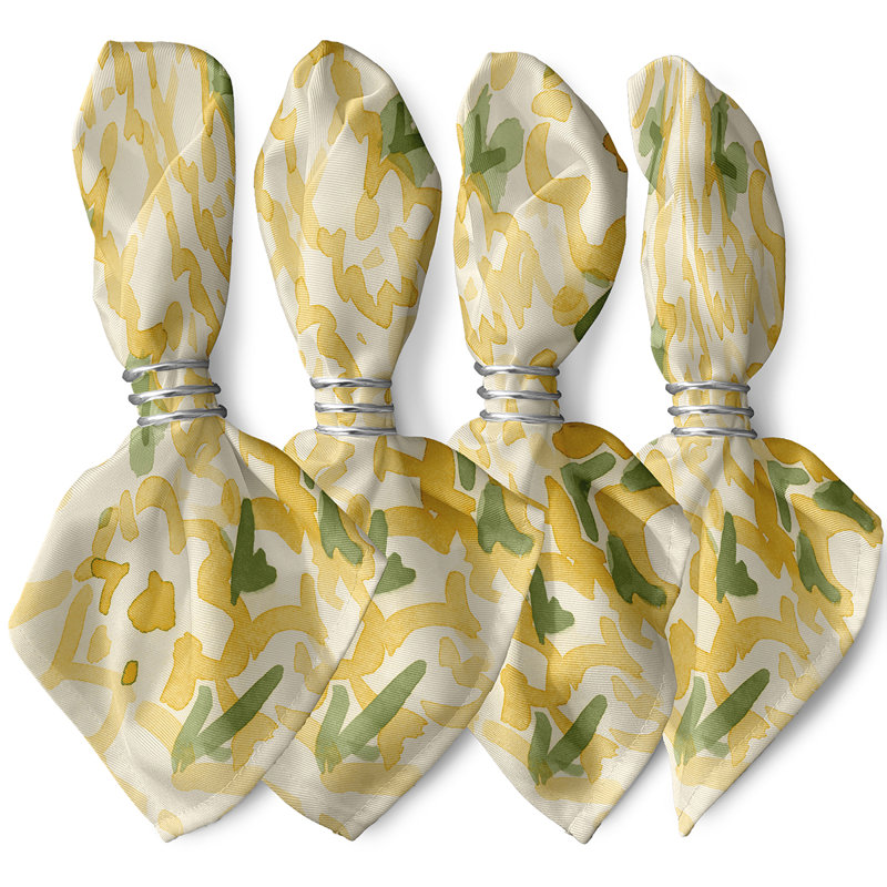 Polyester Floral Square Napkin