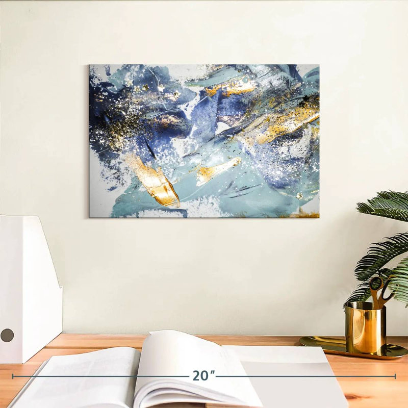 Impression abstraite sur paillettes, H 8 po x l 12 po x P 1 po